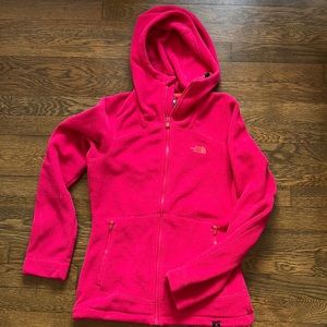 Women’s Small North Face Full Zip Fleece Jacket with Hood & Zippered Pockets
